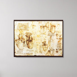 Herz und seine Blutgefäße, Sepia Leinwanddruck