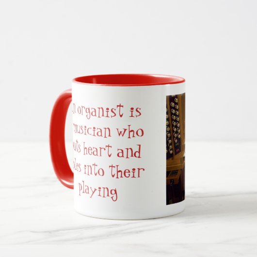 Herz- und Sohleorganist-Tasse Tasse (Vorderseite Links)