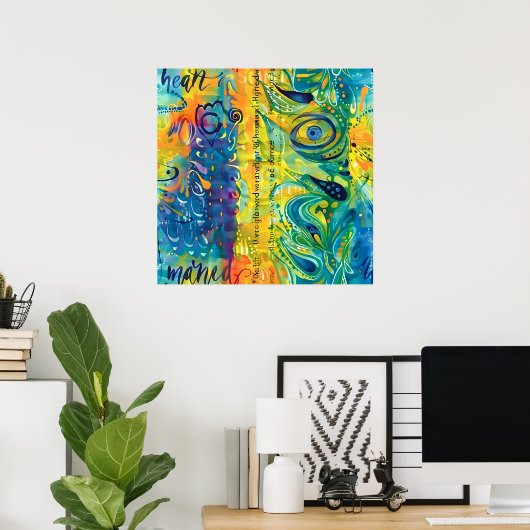 Herz und Soul: Abstrakt minimalistisch Poster (Heimbüro)