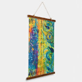 Herz und Soul: Abstrakt minimalistisch Wandteppich Mit Holzrahmen (Gewinkelt)