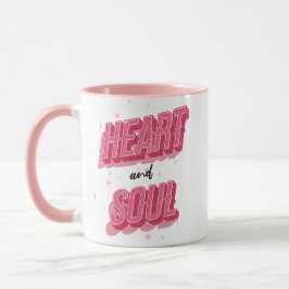 Herz und Soul Rosa Text Kunst Custom Foto Tasse