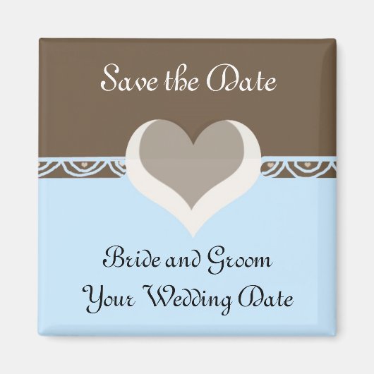 Herz und Spitze Save the Date Magnet (Vorne)