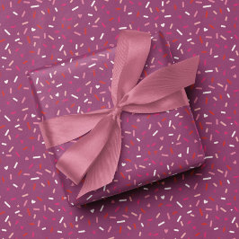 Herz und Sprinklen lila rosa Valentin Geschenkpapier