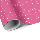 Herz und Sprinklen rosa lila rot Geschenkpapier (Rolleneckpunkt)
