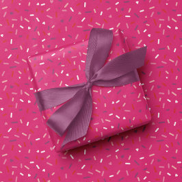 Herz und Sprinklen rosa lila rot Geschenkpapier