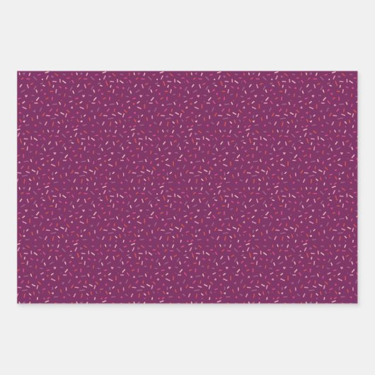 Herz und Sprinklen rosa lila Valentinin Geschenkpapier Set (Vorderseite 2)