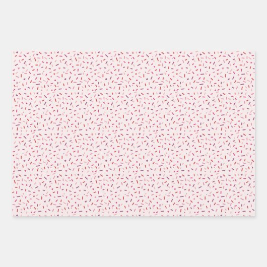 Herz und Sprinklen rosa lila Valentinin Geschenkpapier Set (Vorderseite)