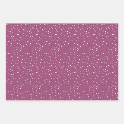 Herz und Sprinklen rosa lila Valentinin Geschenkpapier Set (Vorderseite 2)