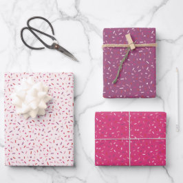 Herz und Sprinklen rosa lila Valentinin Geschenkpapier Set
