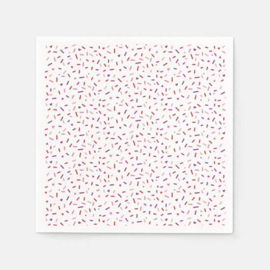 Herz und Sprinklen rosa lila Valentinin Serviette (Vorderseite)