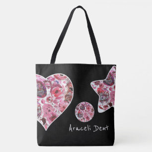 Herz-und Star-Multiprint-Tasche, groß Tasche