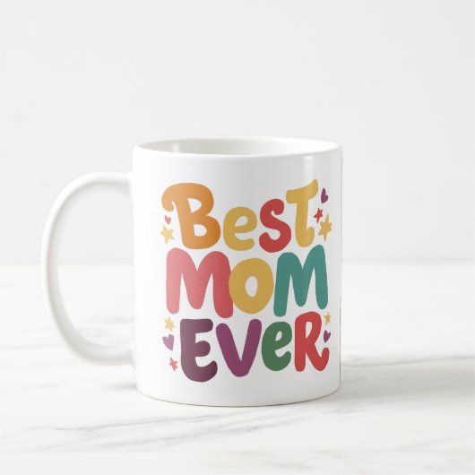 Herz und Sterne Beste Mama je Kaffeetasse (Links)