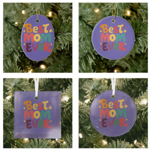 Herz und Sterne Beste Mama je Keramik Ornament