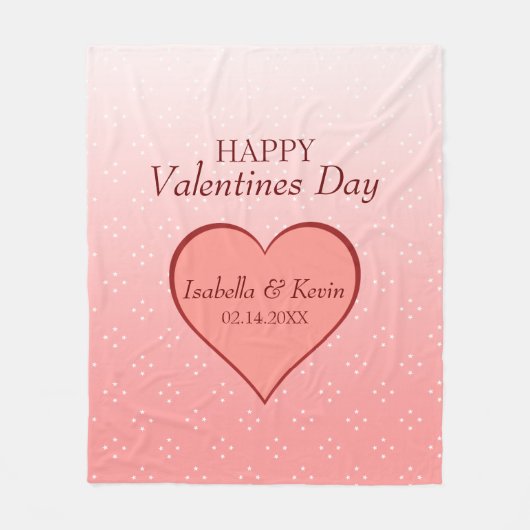 Herz und Sterne Fleecedecke (Vorderseite)