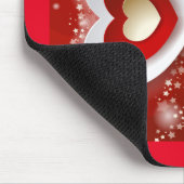 Herz und Sterne in Rot Mousepad (Ecke)