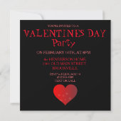 Herz und Sterne Party Valentine Einladung (Rückseite)