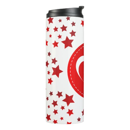 Herz und Sterne Thermosbecher (Nach links gedreht)