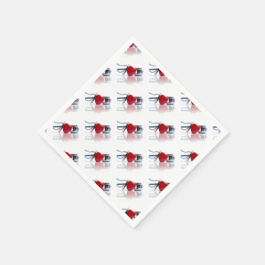 Herz-und Stethoscope-Party Serviette (Ecke)