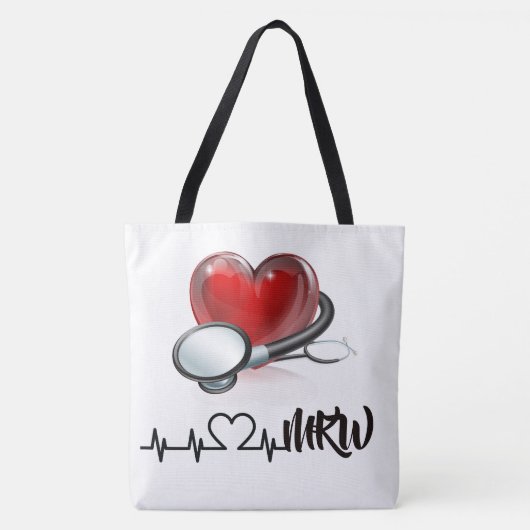 Herz und Stethoskop Große Tasche (Vorderseite)