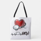 Herz und Stethoskop Große Tasche (Vorderseite)