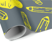 Herz und Stift: Nahtloses Schulumschlagpapier Geschenkpapier (Rolleneckpunkt)