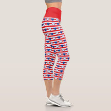 Herz und Streifen Capri Leggings