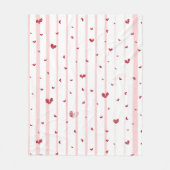 Herz und Streifen Fleecedecke (Vorderseite)