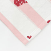 Herz und Streifen Fleecedecke (Ecke)