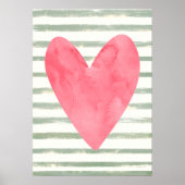 Herz und Streifen Poster (Vorne)