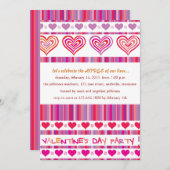 Herz und Streifen Valentine Party Einladungen (Vorne/Hinten)
