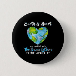 Herz und Tag der Erde Planet Jubiläum Tag der Erde Button