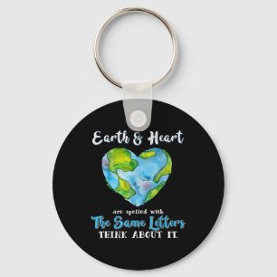 Herz und Tag der Erde Planet Jubiläum Tag der Erde Schlüsselanhänger