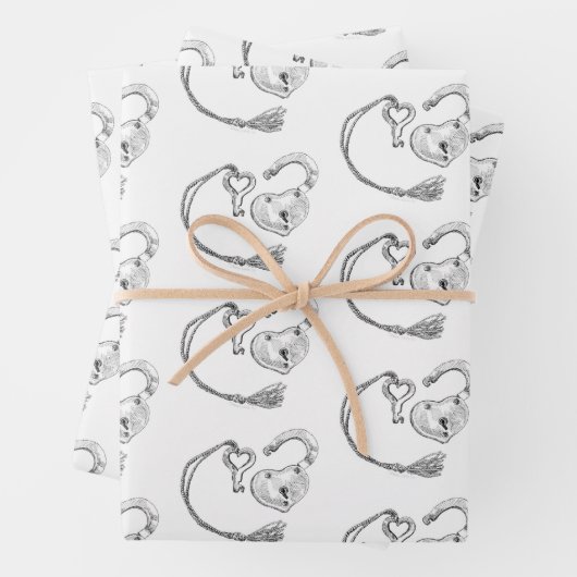 Herz- und Taste Geschenkpapier Set (Beispiel)