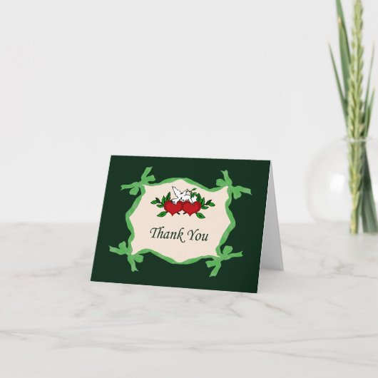 Herz und Taube Danke Karte (Vorderseite)