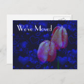 Herz und Tulips Neue Adresse florale Postkarte (Vorne/Hinten)