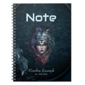 Herz und weibliche Kraft des Löwen Notizblock (Vorderseite)