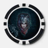 Herz und weibliche Kraft des Löwen Pokerchips (Vorderseite)