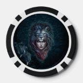 Herz und weibliche Kraft des Löwen Pokerchips (Rückseite)