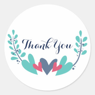 Herz und Wein Hochzeit Danke Stickers