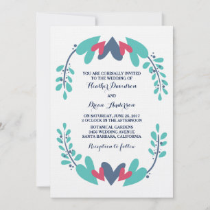 Herz und Wein Hochzeit einladen Einladung