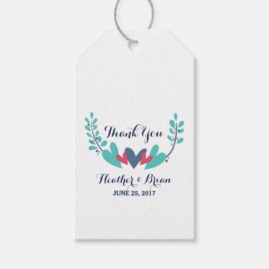 Herz und Wein Hochzeitsmarken Geschenkanhänger (Vorderseite)