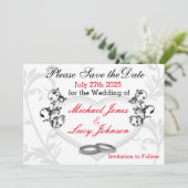 Herz- und Weinkarte Save the Date (Stehend Vorderseite)