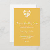 Herz und weiße Sonnenblumen Einladung Hochzeitsson (Vorne/Hinten)