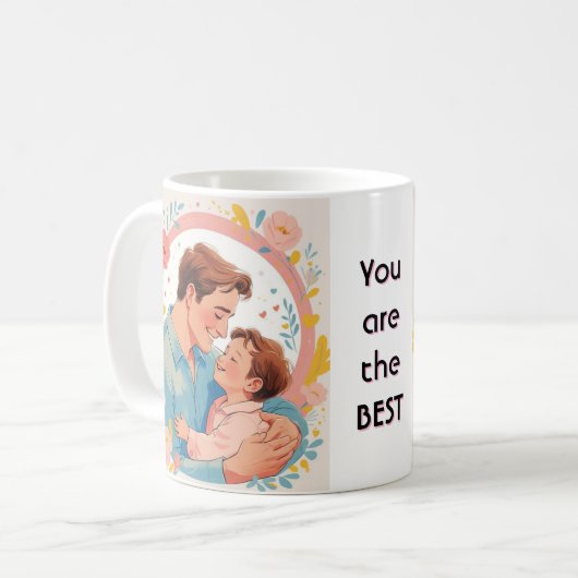 Herz und Wertschätzung des Vaters Kaffeetasse (Vorderseite Links)