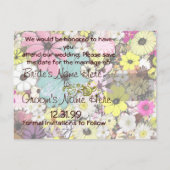 Herz und wild lebende Blume Save the Date Ankündigungspostkarte (Rückseite)