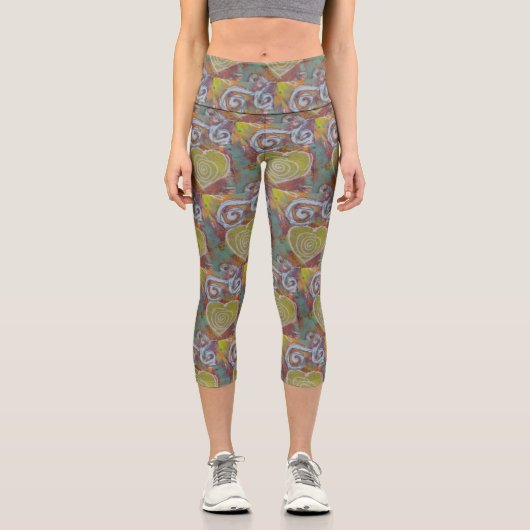 Herz und Wirbel Capri Leggings (Vorderseite)