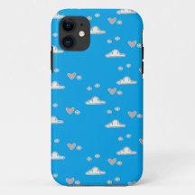 Herz und Wolken auf blau