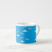 Herz und Wolken auf blau Espressotasse (Vorderseite Rechts)