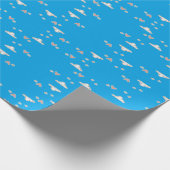 Herz und Wolken auf blau Geschenkpapier (Ecke)