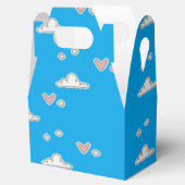 Herz und Wolken auf blau Geschenkschachtel (Geöffnet)